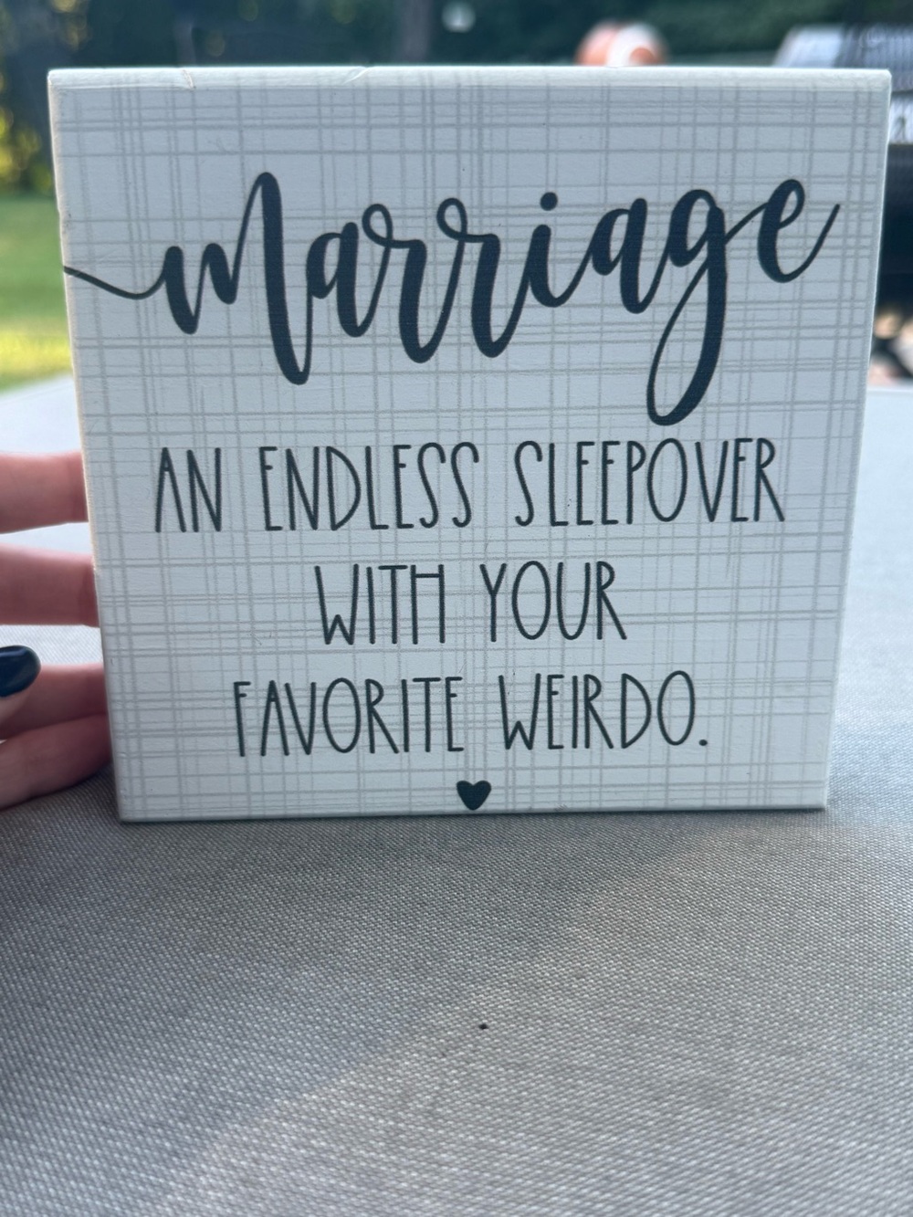 Altar'd State Black and White 'Marriage" Sleepover Plaque Standing Sign New